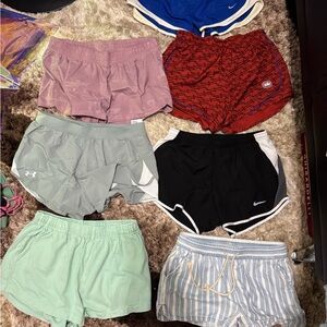 Nike Athletic Shorts in Red, Black, and Gray